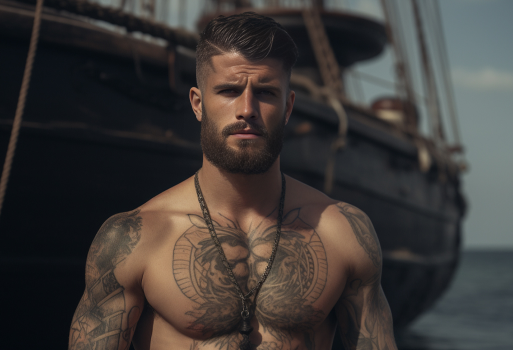 male chest tattoo
